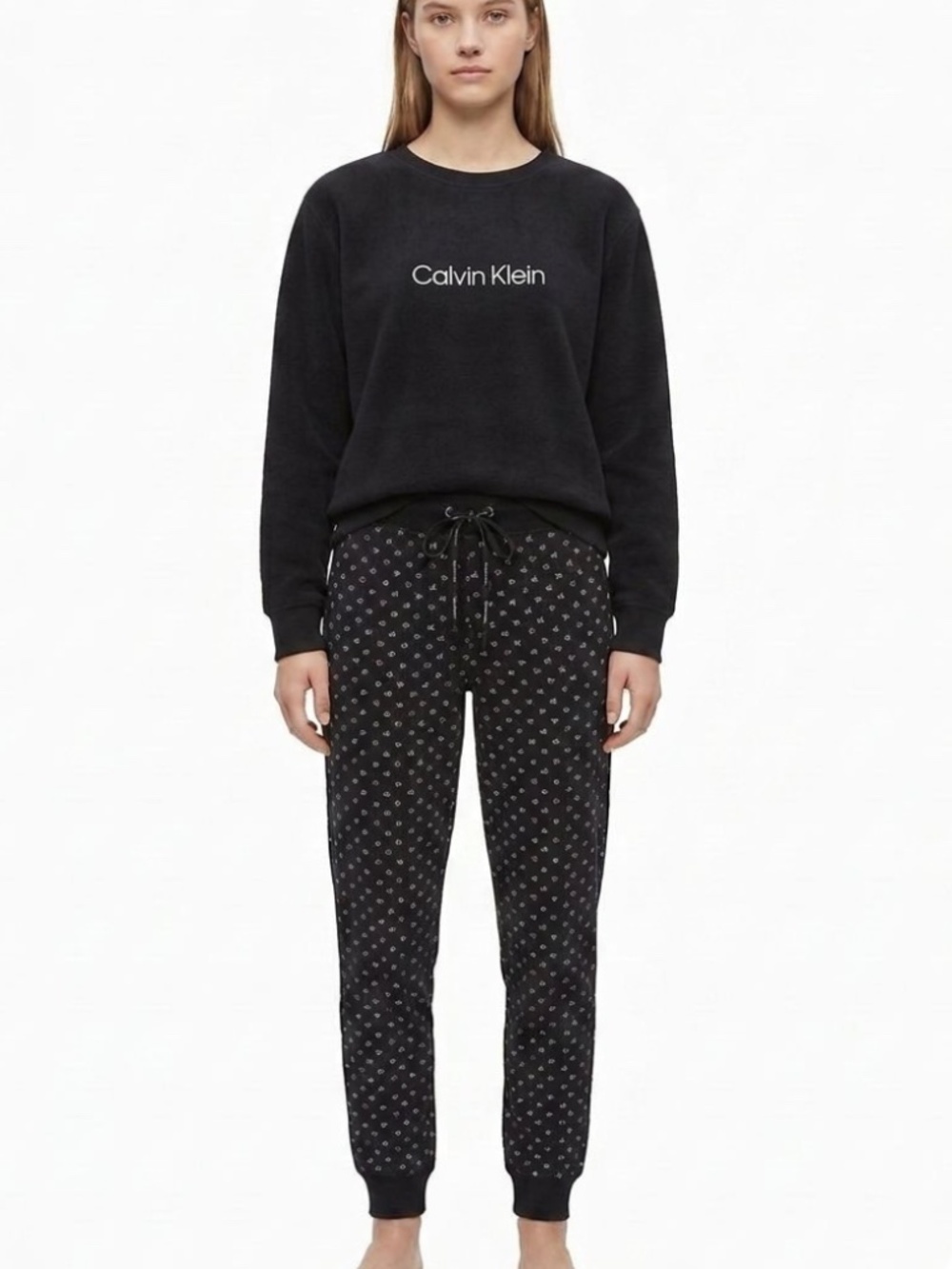 Calvin Klein Light Sweatshirt & Joggers Lounge Set - Black